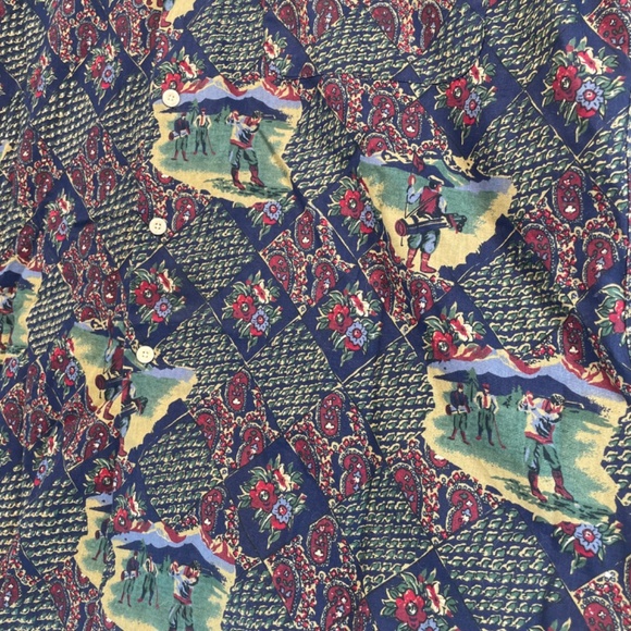 Imperial Poplin Salty Dog Gant Short Sleeve Button Down Shirt Golf Theme Men’s - Picture 11 of 12